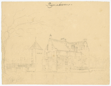 202772 Gezicht op het kasteel Rhijnauwen bij Bunnik.N.B. De tekening is mogelijk vervaardigd door Pieter Jan van ...